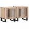 Gossi noptiere, 2 buc., 40x34x46 cm, lemn masiv mango albit