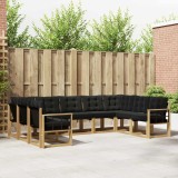 vidaXL Set de canapele de exterior cu pernă 9 pcs Alb și negru 3389866