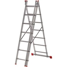 Scara aluminiu, Metalkas, 3 tronsoane, 7 trepte, max 150 kg, 1.9-3.47 m