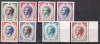 Monaco 1955/57 Rainier MI 506-511/583-84 MNH, Nestampilat