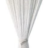Cumpara ieftin Perdea Decorativa Alba cu Franjuri si Insertii Argintii, 3x3m - COL1