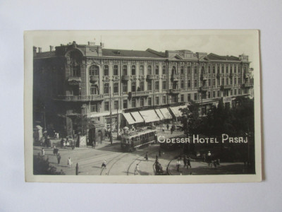 Odesa-Hotel Pasaj,carte poș.foto &amp;icirc;n rom&amp;acirc;nă din timpul ocupației rom&amp;acirc;nești WWII foto