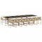 Set mobilier de gradina cu perne, 13 piese, bej, poliratan