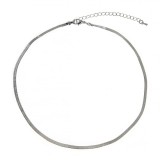 Colier Argintiu Femei, Lanț Plat Inox, Language of Jewels, Ajustabil, Elegant, Modern, Aliaj Metalic, Bijuterii Damă