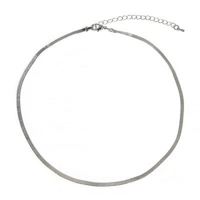 Colier Femei, Language of Jewels, Lant Plat, Culoare Argintie foto