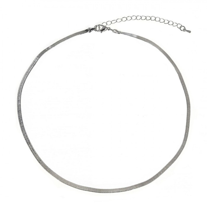 Colier Femei, Language of Jewels, Lant Plat, Culoare Argintie