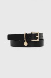HUGO curea de piele femei, culoarea negru, 50522644