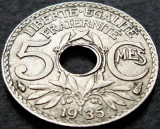 Cumpara ieftin Moneda istorica 5 CENTIMES - FRANTA, anul 1935 *cod 198 A = excelenta, Europa