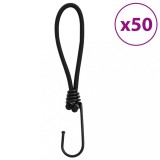 vidaXL Funie elastică cu c&acirc;rlige, 50 buc., 17 cm