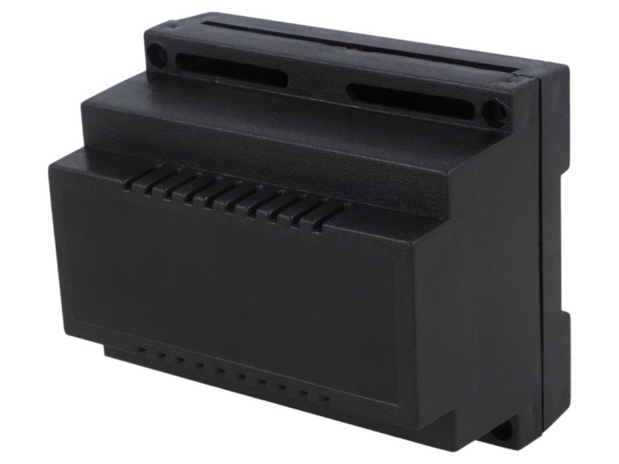 Carcasă DIN ABS negru, 6 module