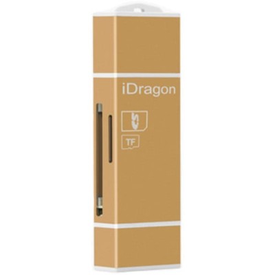 Card Reader iUni Lightning + MicroUSB OTG, Memorie Externa pentru dispozitive iOS si Android, Gold foto