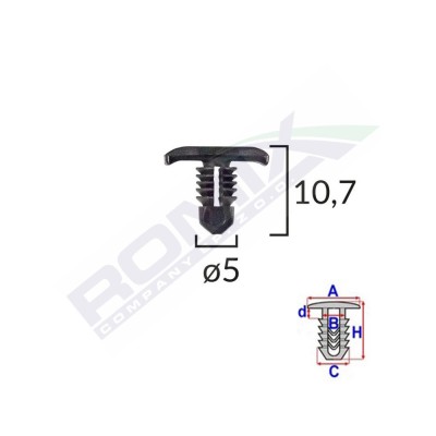 CLIPS TIP GARNITURA PENTRU SEAT/VW 5X10.7MM - NEGRU SET 25 BUC 61850 foto