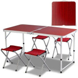 Masa pliabila din aluminiu cu 4 scaune pentru picnic 60 x 120 cm, Oem