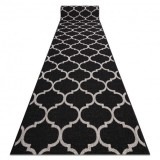Traversa sisal Floorlux model 20608 marocani trellis negru si argintiu, 100 cm, Dreptunghi