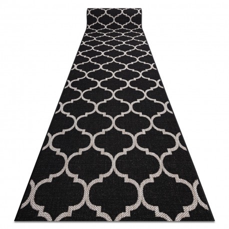 Traversa sisal Floorlux model 20608 marocani trellis negru si argintiu, 70 cm