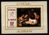 Ajman 1969 Paintings imperf sheet Mi.B137 MNH DF.008, Nestampilat