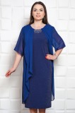 Cumpara ieftin Rochie Ocazie Bleumarin Yves Cesena Lurex Pelerina Voal Marimea 52 Eleganta