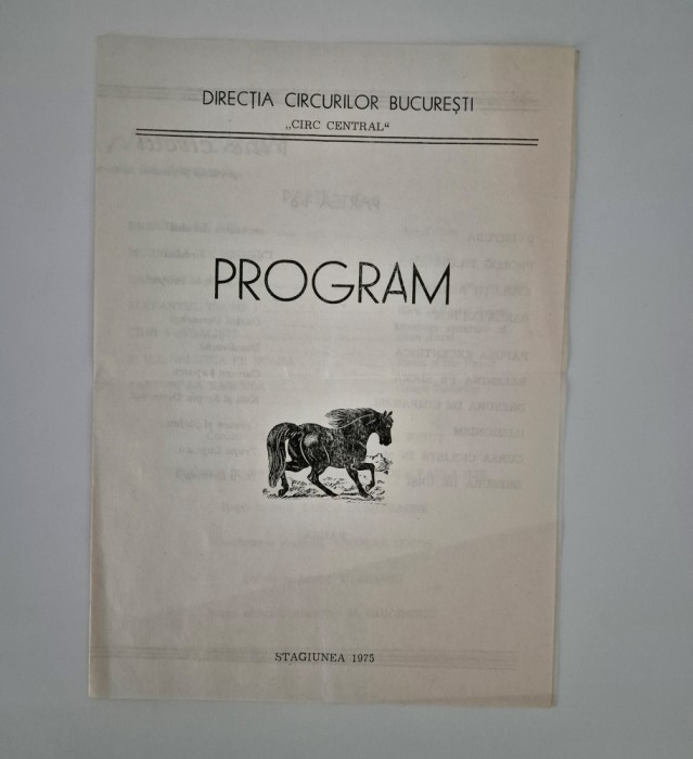 Program TurneuCircul de Stat Bucuresti 1975