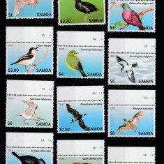 Samoa 2013-Fauna,Pasari,Specii amenintate,serie 12 val. dant.MNH,Mi.1105-1116