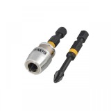 Set 2 biti magnetici Extreme FLEXTORQ PH2 x 50 mm si adaptor, DeWalt DT70536T-QZ