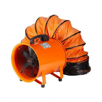 Ventilator portabil cu tubulatura pentru extragere aer fierbinte, fum, Vevor 145 W, lungime tub 5 m, 1817 m3/h, IP 44 foto