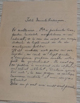 1916 Iasi / Scrisoare nationalista Tomsa A Badareu catre I Andriesescu / A Cusin foto