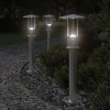 VidaXL Lampă exterioară de podea, argintiu, 60 cm, oțel inoxidabil