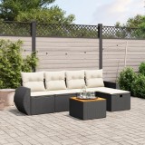 Gossi set mobilier de gradina cu perne, 6 piese, negru, poliratan