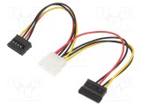 Cablu alimentare SATA Molex tată la SATA mamă x2 0,15m AKYGA