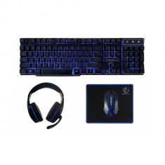 Set Gaming Tastatura + Mouse + Casti Audio + Mouse Pad (Negru) Rebeltec Sherman