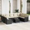 Set de canapele pentru grădină 10 pcs Negru Rattan poli
