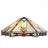 Abajur din polirasina maro si abajur din sticla Tiffany 58x23 cm