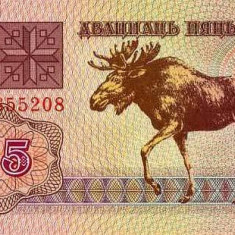 BELARUS █ bancnota █ 25 Rublei █ 1992 █ P-6 (4) █ UNC █ necirculata