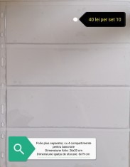 Set 10 folii Schulz pentru bancnote cu 4 compartimente, calitate! foto