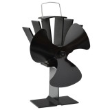 VidaXL Ventilator de sobă cu alimentare termică, 3 palete, negru