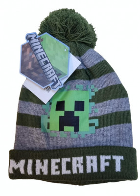 Caciula Minecraft, Creeper Logo, 5-12 ani, Produs ORIGINAL !! foto