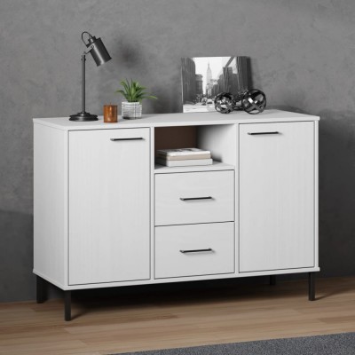 vidaXL Servantă cu picioare metalice &amp;bdquo;OSLO&amp;rdquo; alb 113x40x77 cm lemn foto