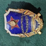 Insigna ROMANIA SOCIALISTA , MILITIA ,, pentru merite militienesti "