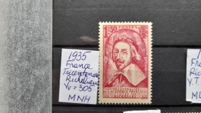 1935-Franta- Richelieu-YT305-compl.set-MNH- YT=90E foto