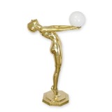 Lampa Art Deco femeie din bronz auriu TBB-174