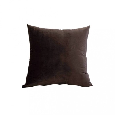 Set 2 huse pernute decorative din catifea cu fermoar, 45x45 cm, Madison, densitate 700 g/ml, Maro inchis foto