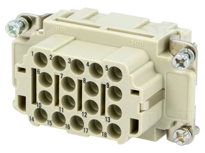 Conector HDC mamă 18+PE, 16A