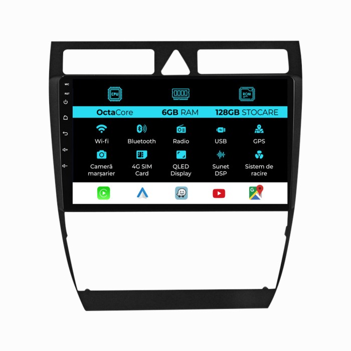 Navigatie Dedicata Audi A6 C5 (2000-2004), 9Inch, 6Gb Ram, 128Gb Stocare, Carplay