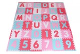 Covoras puzzle colorat, 110 piese, Knorr Toys, din spuma moale EVA, 180 x 180 cm, Cifre si litere