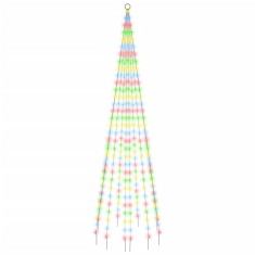 Brad de Craciun pe catarg, 310 LED-uri, multicolor, 300 cm foto