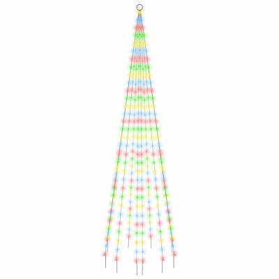 Brad de Craciun pe catarg, 310 LED-uri, multicolor, 300 cm foto