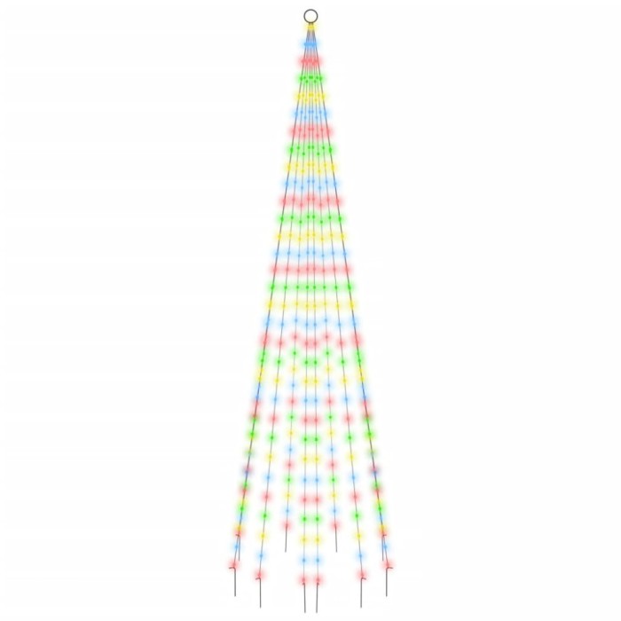 Brad de Craciun pe catarg, 310 LED-uri, multicolor, 300 cm