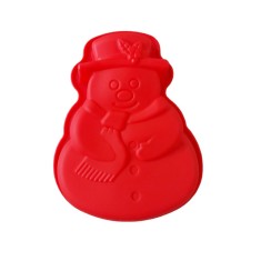 Forma silicon pentru prajituri, Om de zapada, Rosu, 18 cm, 521COF