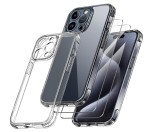 Cumpara ieftin Husa Qasyfanc pentru iPhone 15 Pro + 2 folii protectie sticla securizata, transparent - RESIGILAT