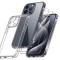 Husa Qasyfanc pentru iPhone 15 Pro + 2 folii protectie sticla securizata, transparent - RESIGILAT